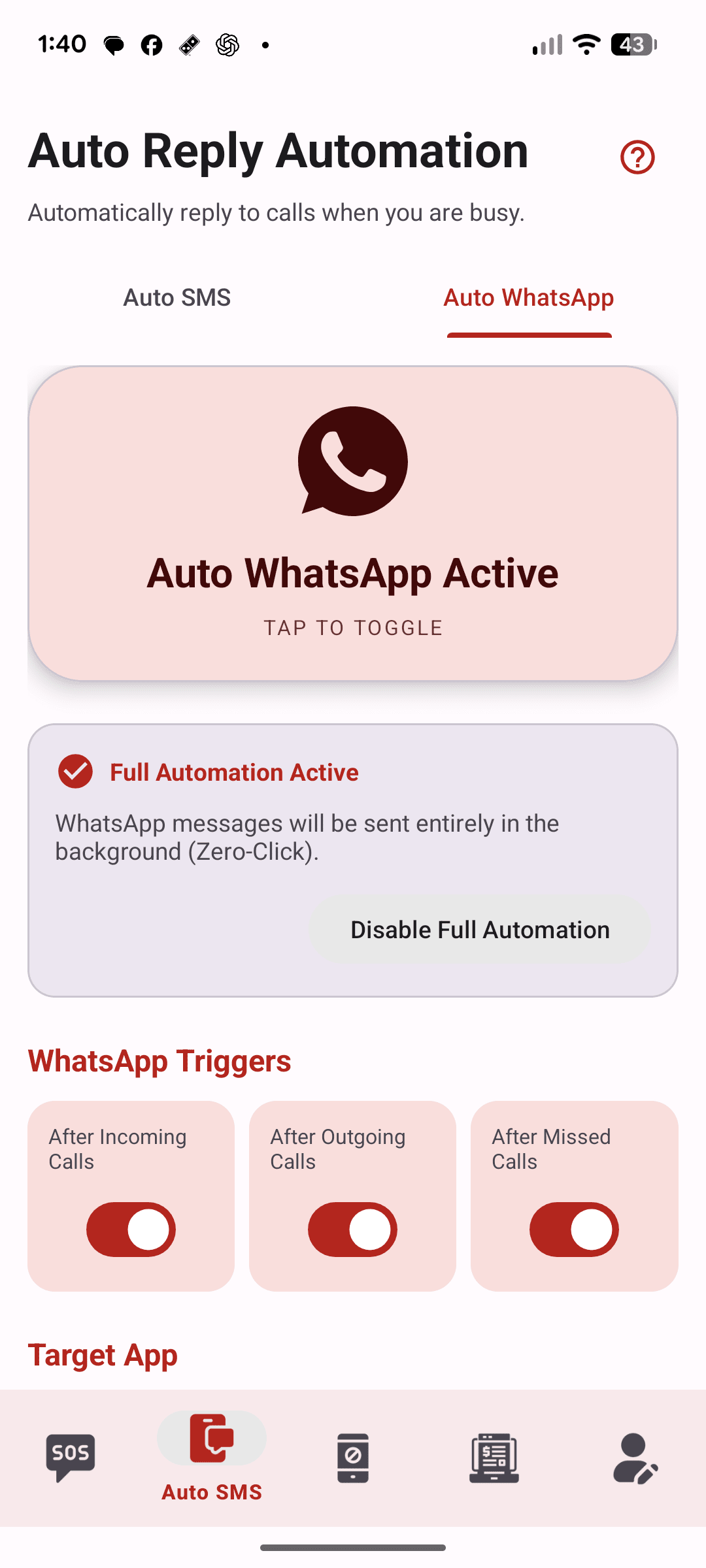 Auto WhatsApp Configuration