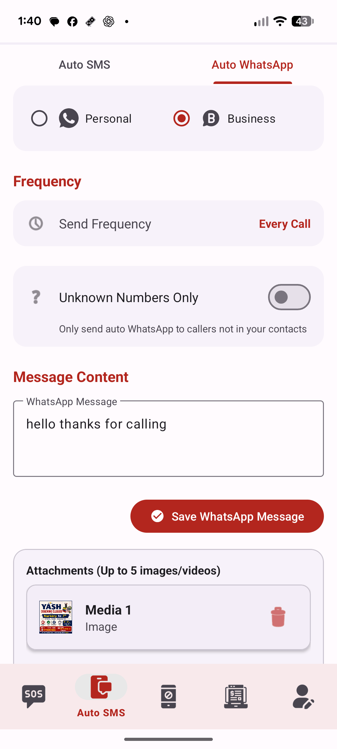 Auto WhatsApp Extra Settings