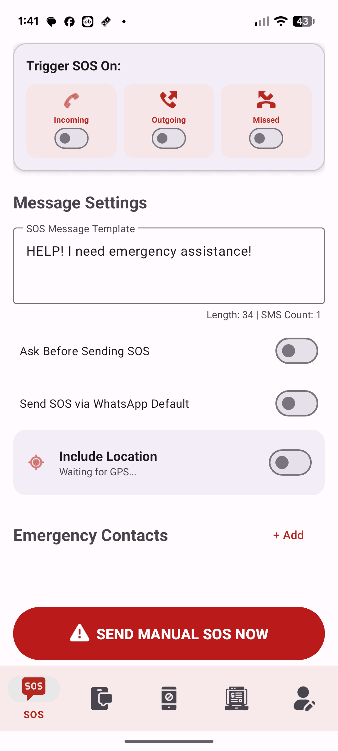 SOS Emergency Feature